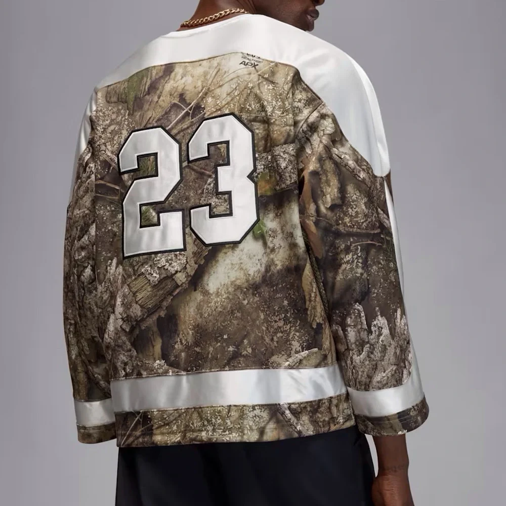 Jordan Boys Camo Jersey top Medium olive Size 12-13 years
